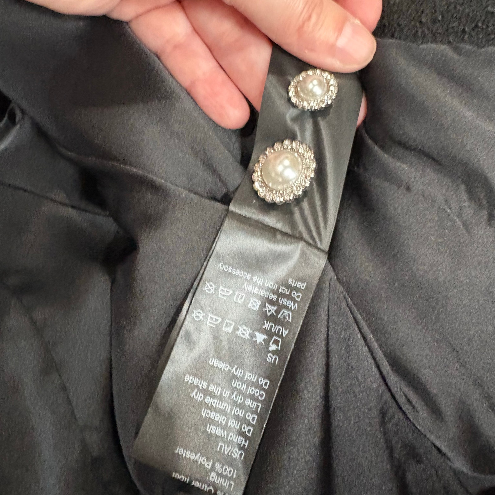 Goelia Black Tweed Contrast Trim Cropped Blazer Jacket Xl Nwt — image 6 of 8